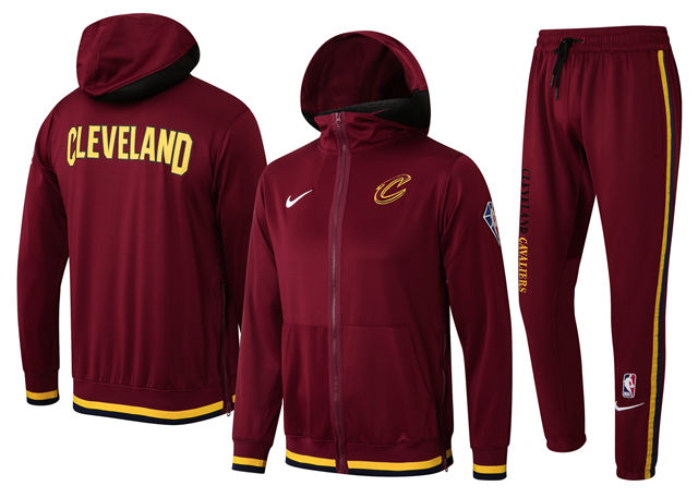 ENSEMBLE CLEVELAND CAVALIERS (SURVÊTEMENT VESTE À CAPUCHE + PANTALON JOGGING)