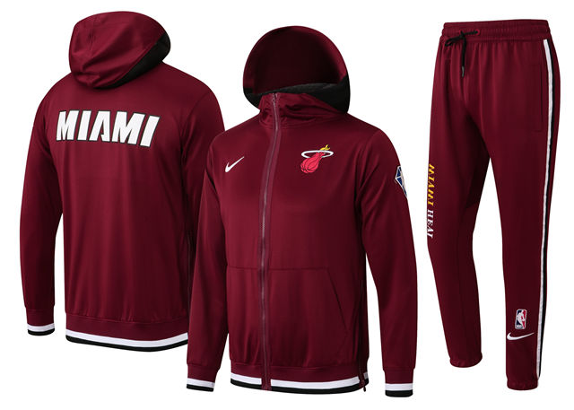 ENSEMBLE MIAMI HEAT (SURVÊTEMENT VESTE À CAPUCHE + PANTALON JOGGING)