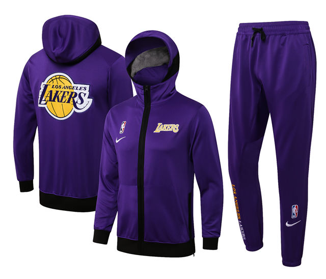 ENSEMBLE LOS ANGELES LAKERS (SURVÊTEMENT VESTE À CAPUCHE + PANTALON JOGGING)