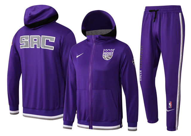 ENSEMBLE SACRAMENTO KINGS (SURVÊTEMENT VESTE À CAPUCHE + PANTALON JOGGING)